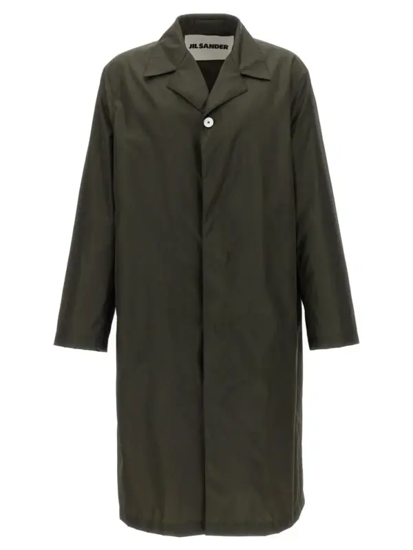 Single-breasted trench coat JIL SANDER Green