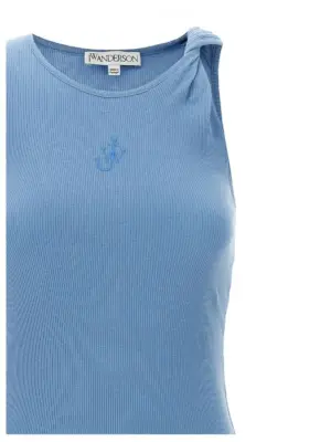 Logo ribbed dress Woman J.W.ANDERSON Light Blue