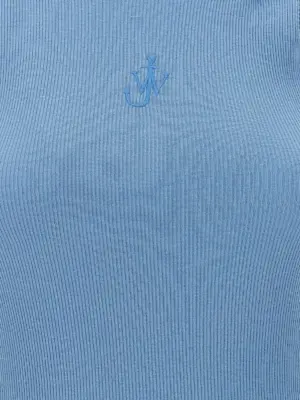 Logo ribbed dress 100% cotton J.W.ANDERSON Light Blue