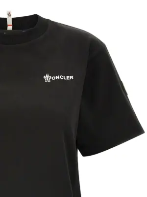 Embossed logo t-shirt Woman MONCLER GRENOBLE Black