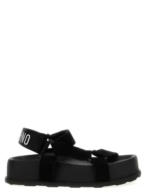 Suede sandals MOSCHINO Black