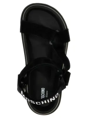Suede sandals 100% calfskin leather (Bos Taurus) MOSCHINO Black