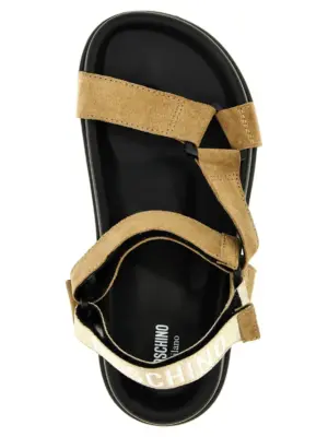 Suede sandals 100% calfskin leather (Bos Taurus) MOSCHINO Beige