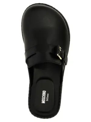 'Birky' sabots 100% calfskin leather (Bos Taurus) MOSCHINO Black