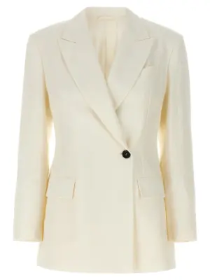 Double-breasted blazer BRUNELLO CUCINELLI White
