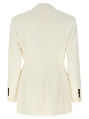 Double-breasted blazer MH5407260C600 BRUNELLO CUCINELLI White