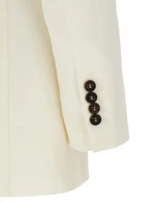 Double-breasted blazer 58% paper yarn 42% viscose BRUNELLO CUCINELLI White