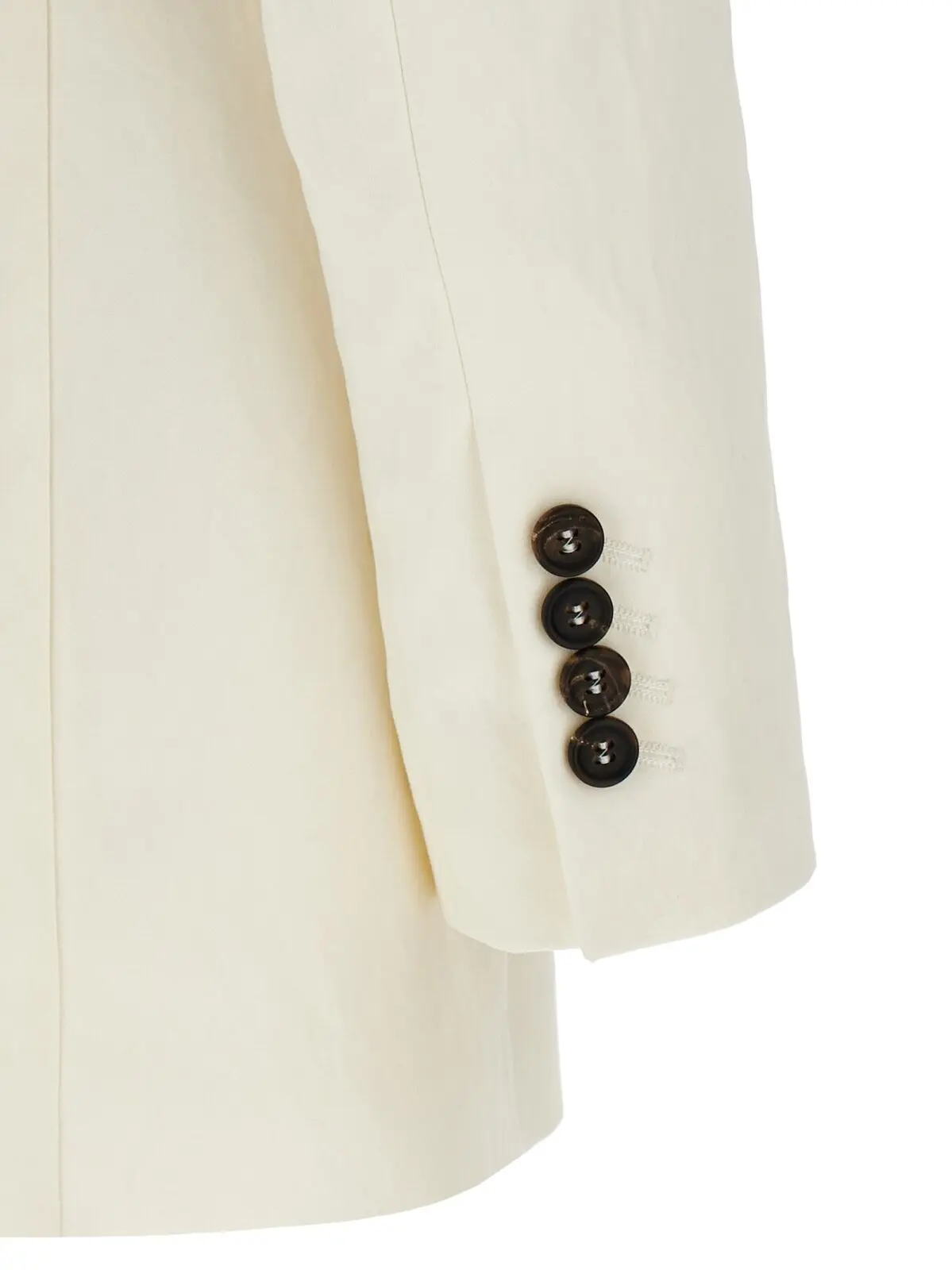 Піджак Brunello Cucinelli двобортний Білий 4 Double-breasted blazer 58% paper yarn 42% viscose BRUNELLO CUCINELLI White