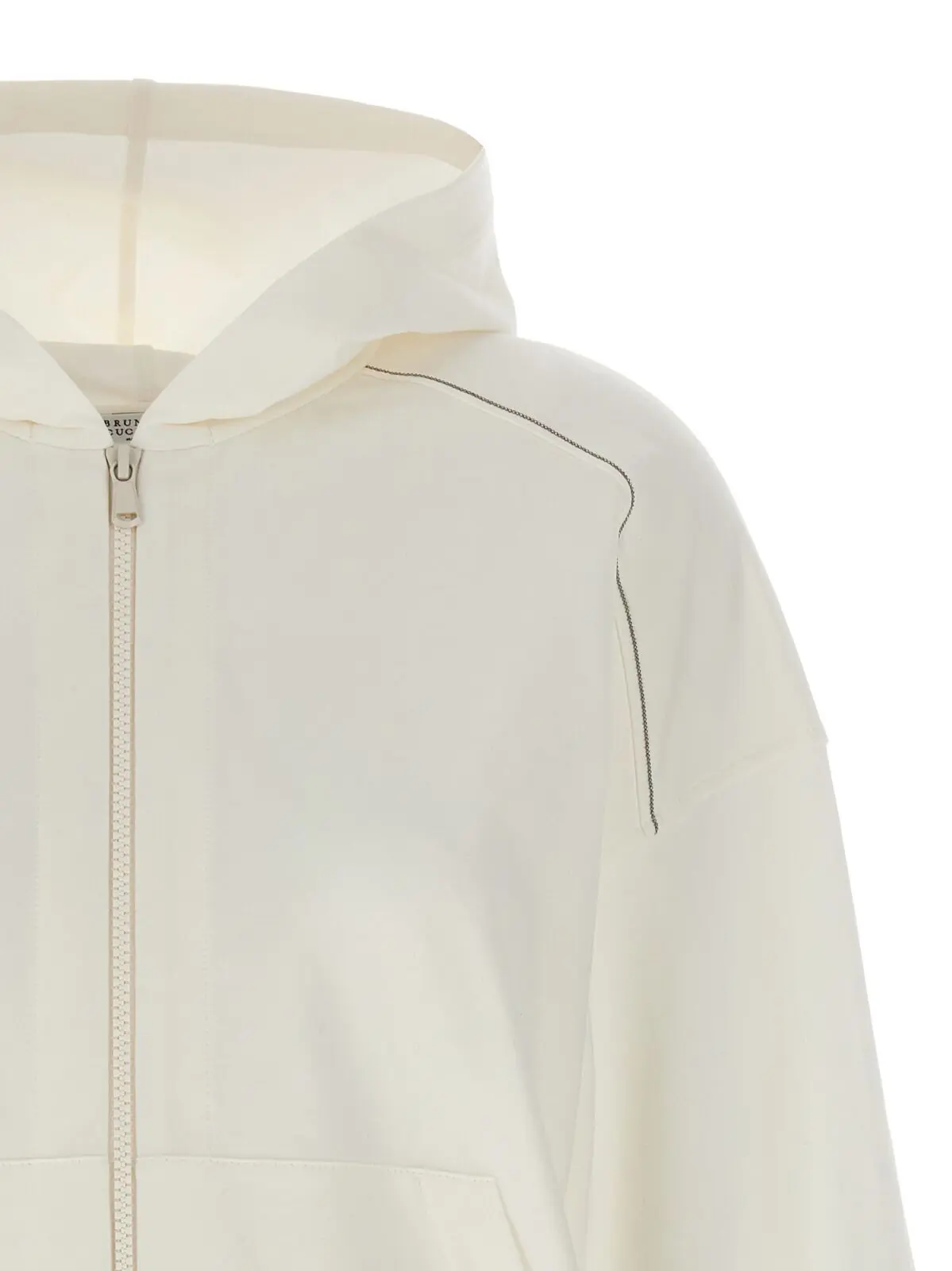 Худі Brunello Cucinelli Monile Біле 3 Monile hoodie Woman BRUNELLO CUCINELLI White
