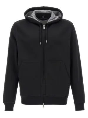 Zip hoodie BRUNELLO CUCINELLI Black