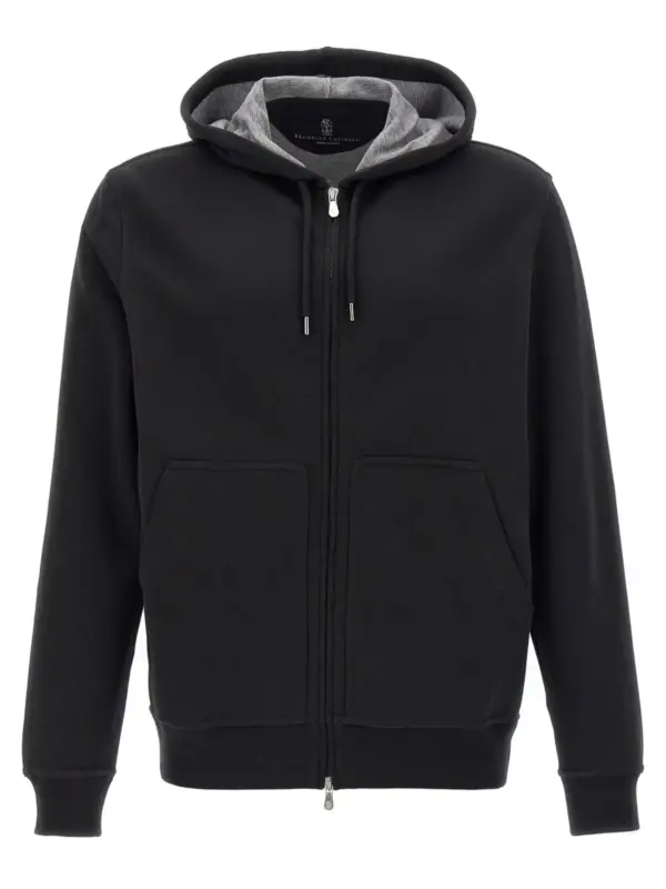 Zip hoodie BRUNELLO CUCINELLI Black