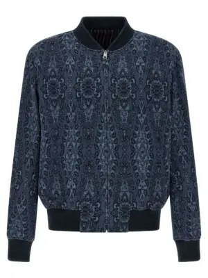 Jacquard bomber jacket ETRO Blue