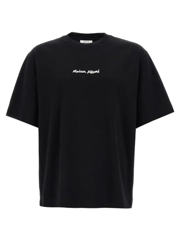 Logo embroidery t-shirt MAISON KITSUNE Black