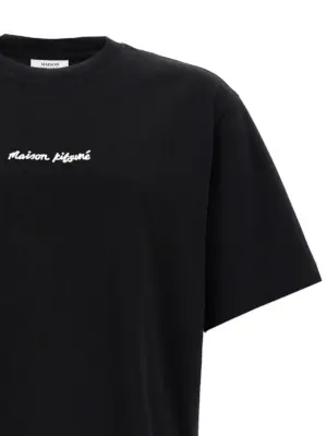 Logo embroidery t-shirt Man MAISON KITSUNE Black