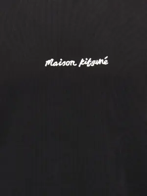 Logo embroidery sweatshirt 100% cotton MAISON KITSUNE Black