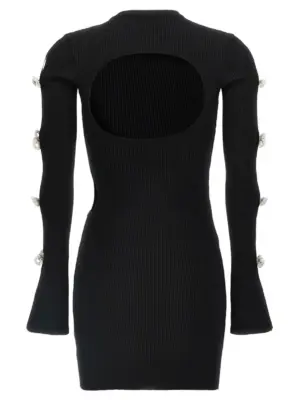 'Cut-Out Crystal Bow' dress R25KD111KNTBLKBLACK MACH & MACH Black