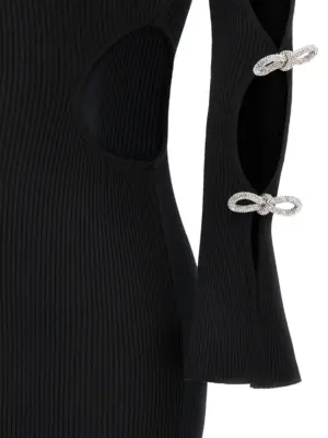 'Cut-Out Crystal Bow' dress 70% viscose