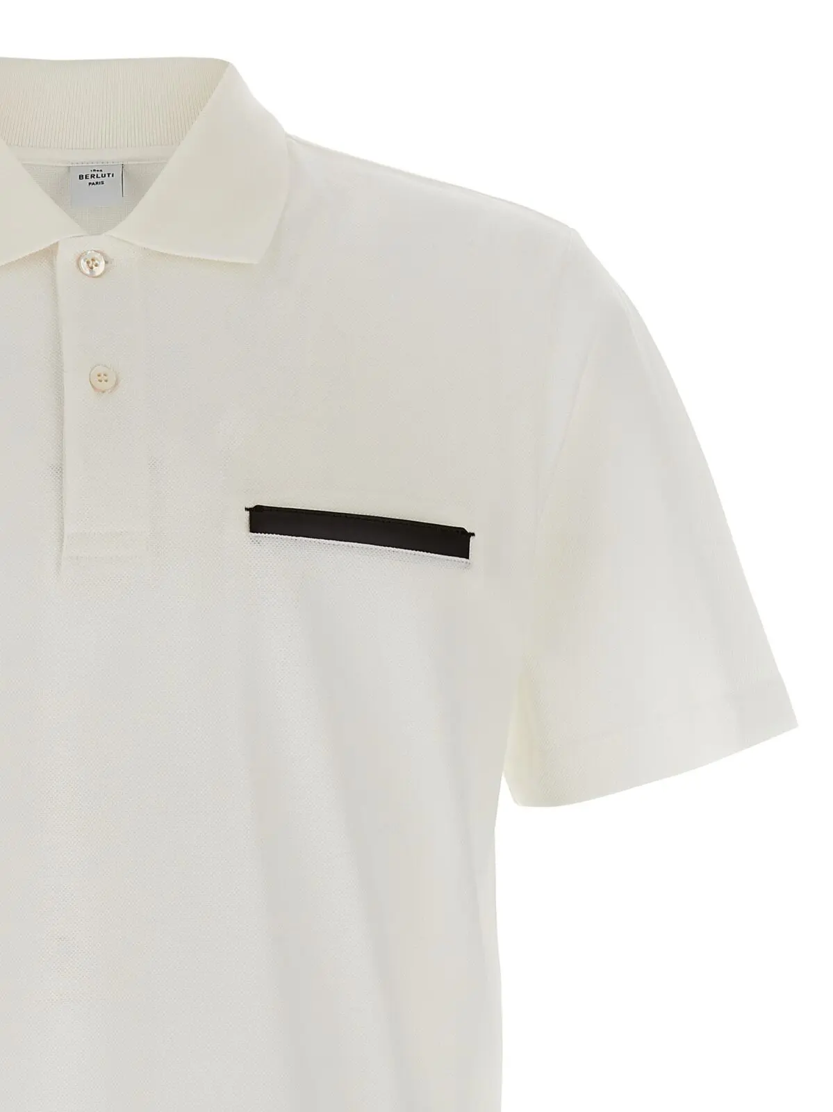 Поло Berluti Leather Tab Біле 3 'Leather Tab' polo shirt Man BERLUTI White