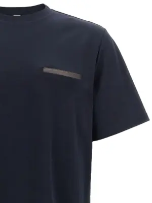 'Leather Tab' T-shirt Man BERLUTI Blue