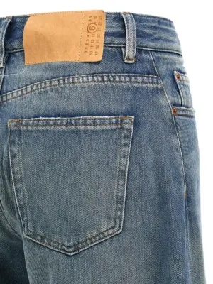 Wide leg jeans 100% cotton MM6 MAISON MARGIELA Blue