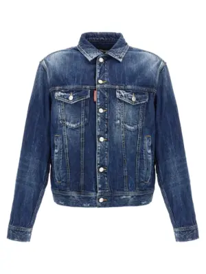 'Be Cool Be Nice Wash L.A.' jacket DSQUARED2 Blue
