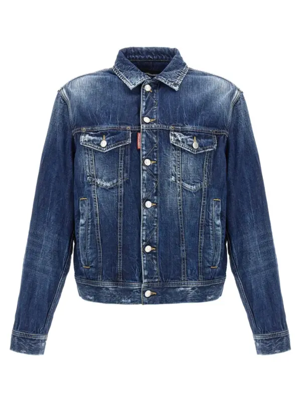 'Be Cool Be Nice Wash L.A.' jacket DSQUARED2 Blue