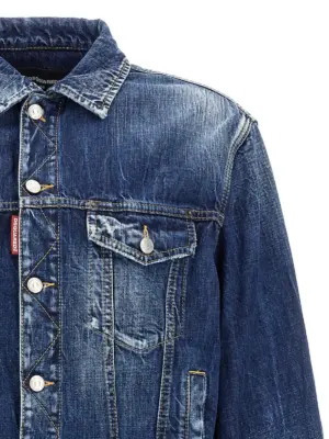 'Be Cool Be Nice Wash L.A.' jacket Man DSQUARED2 Blue