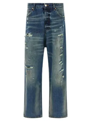 'Blue Distressed Baggy' jeans VETEMENTS Blue
