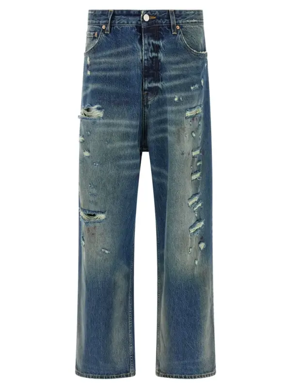 'Blue Distressed Baggy' jeans VETEMENTS Blue