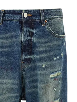 'Blue Distressed Baggy' jeans Man VETEMENTS Blue