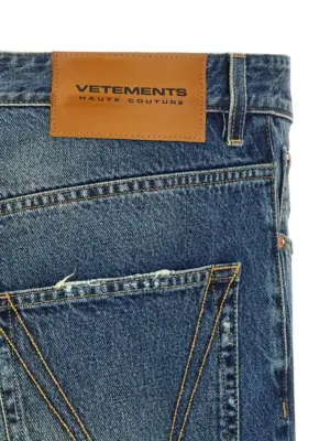 'Blue Distressed Baggy' jeans 100% cotton VETEMENTS Blue