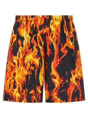 'Black & Orange Fire' bermuda shorts VETEMENTS Multicolor