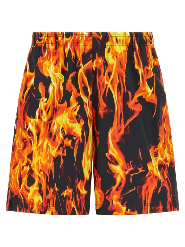 'Black & Orange Fire' bermuda shorts VETEMENTS Multicolor
