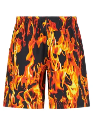 'Black & Orange Fire' bermuda shorts UA66SS400XFIREPRINT VETEMENTS Multicolor