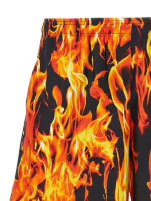 'Black & Orange Fire' bermuda shorts Man VETEMENTS Multicolor