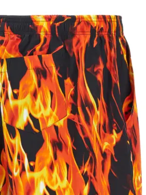 'Black & Orange Fire' bermuda shorts 100% cotton VETEMENTS Multicolor