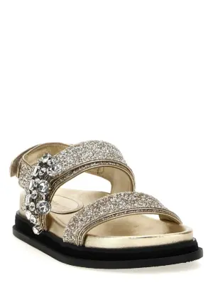 'Verity' sandals VERITYSANDALFLATGKNSANDCRYSTAL JIMMY CHOO Gold