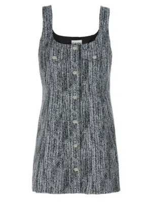 Tweed dress GANNI Multicolor