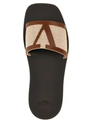 Valentino Garavani 'VLogo' sandals 100% cotton VALENTINO GARAVANI Brown