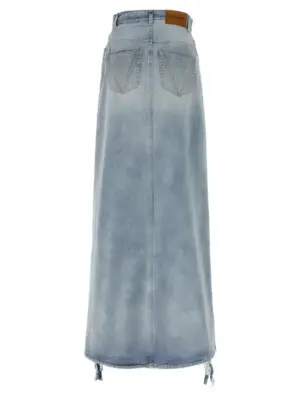 'Destroyed Denim Maxi Skirt' skirt WA66SK510LLIGHTBLUE VETEMENTS Blue