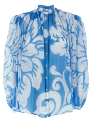 Floral shirt ETRO Light Blue