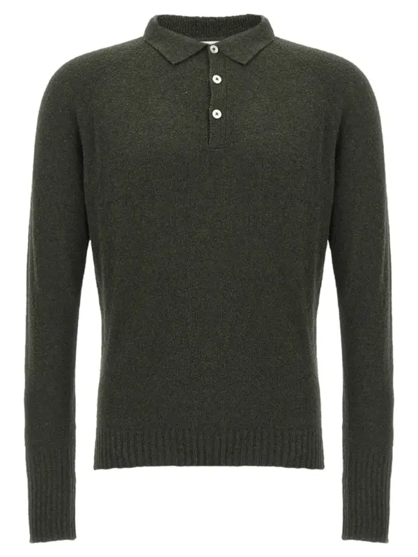 Bouclé cotton polo shirt MA'RY'YA Green