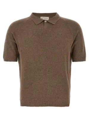 Bouclé cotton polo shirt MA'RY'YA Beige
