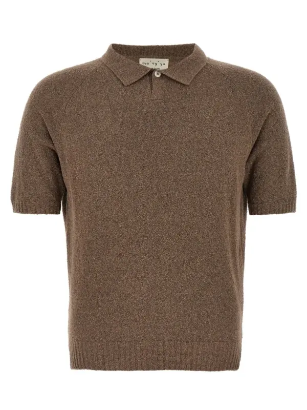 Bouclé cotton polo shirt MA'RY'YA Beige