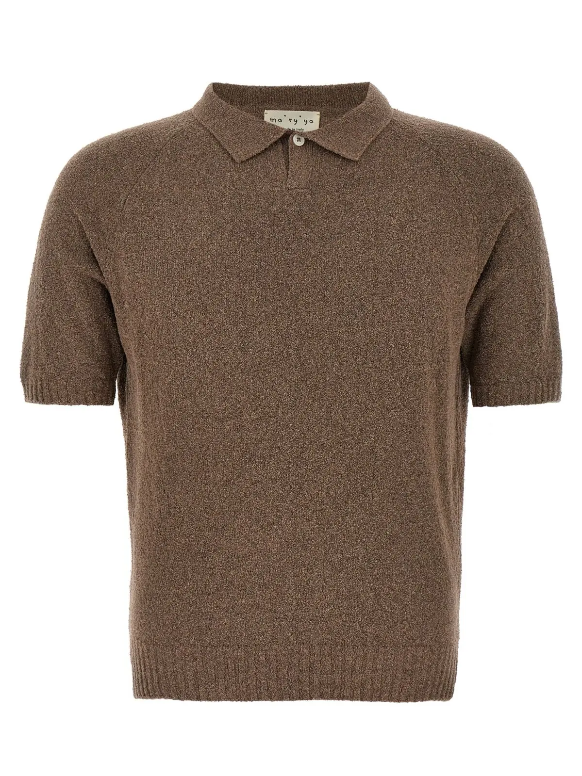 Поло Ma'rY'yA Bouclé з бавовни Бежеве 1 Bouclé cotton polo shirt MA'RY'YA Beige
