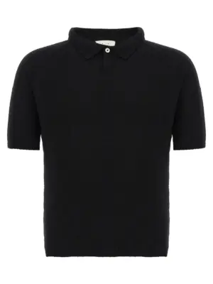 Bouclé cotton polo shirt MA'RY'YA Black
