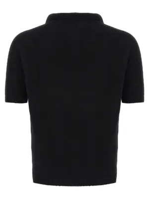 Bouclé cotton polo shirt YPK002C8 MA'RY'YA Black
