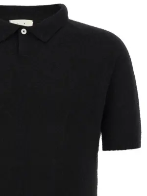 Bouclé cotton polo shirt Man MA'RY'YA Black