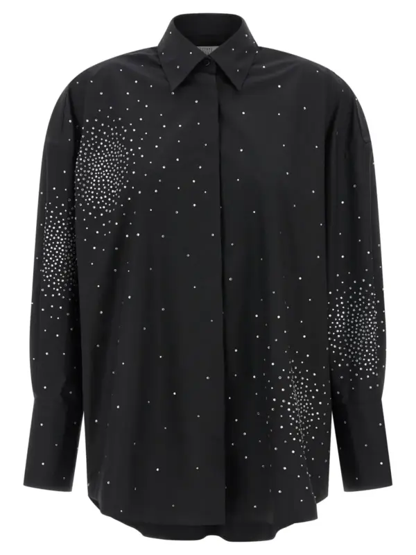 Rhinestone shirt GIUSEPPE DI MORABITO Black