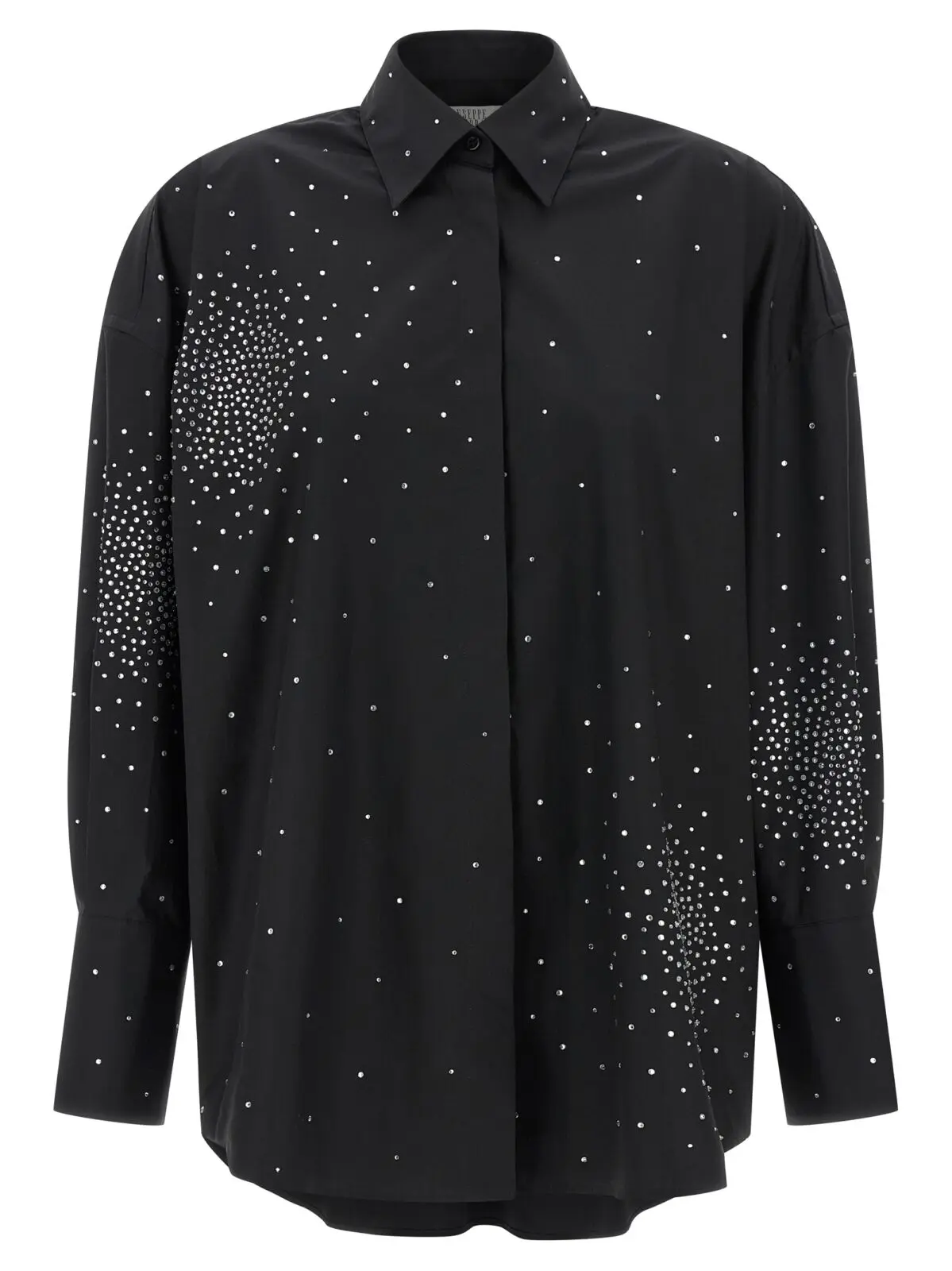 Сорочка Giuseppe Di Morabito Rhinestone Чорна 1 Rhinestone shirt GIUSEPPE DI MORABITO Black